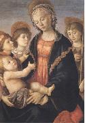 Sandro Botticelli Madonna and Child with St John and two Saints oil painting on canvas